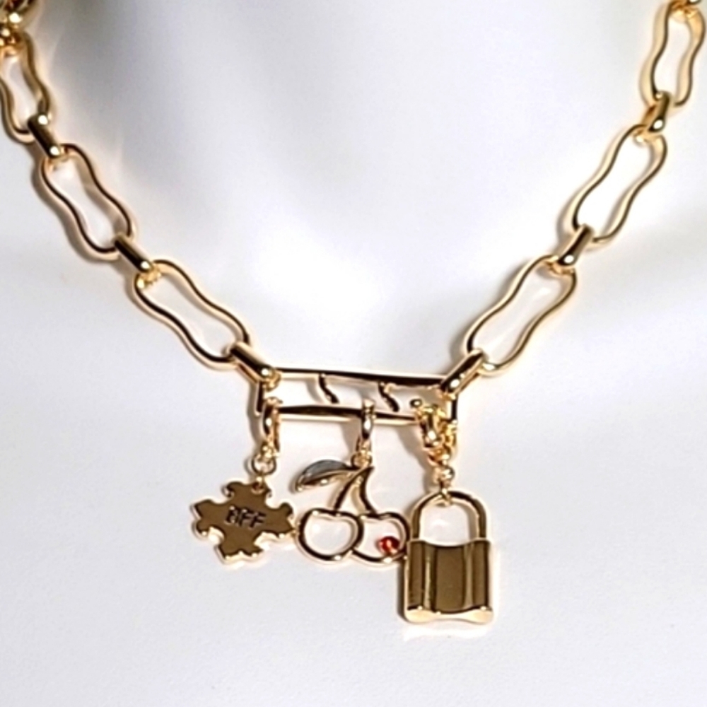 Open Edit "Cherry" Collected Charms Necklace